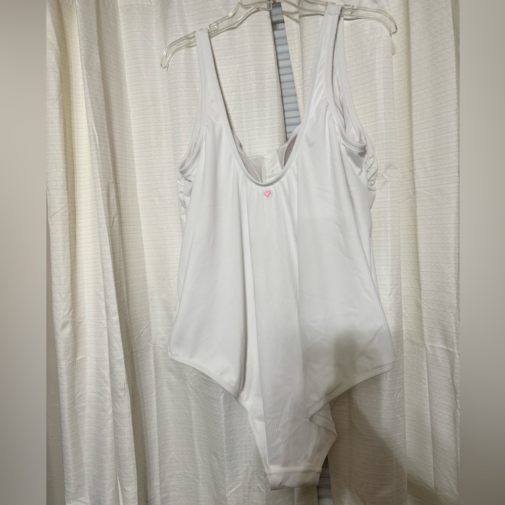 White Ribbed Bathing Suit - Picture 4 of 5